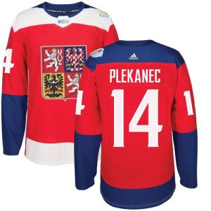 Herren Team Czech Republic #14 Tomas Plekanec Authentic Rot Auswärts 2016 World Cup